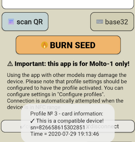 TOKEN2 NFC Burner for Molto1 - Android App