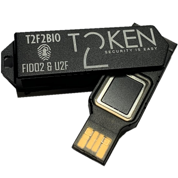 Token2 T2F2-Bio  FIDO2.1.pre, U2F and TOTP Security Key with Fingerprint protection